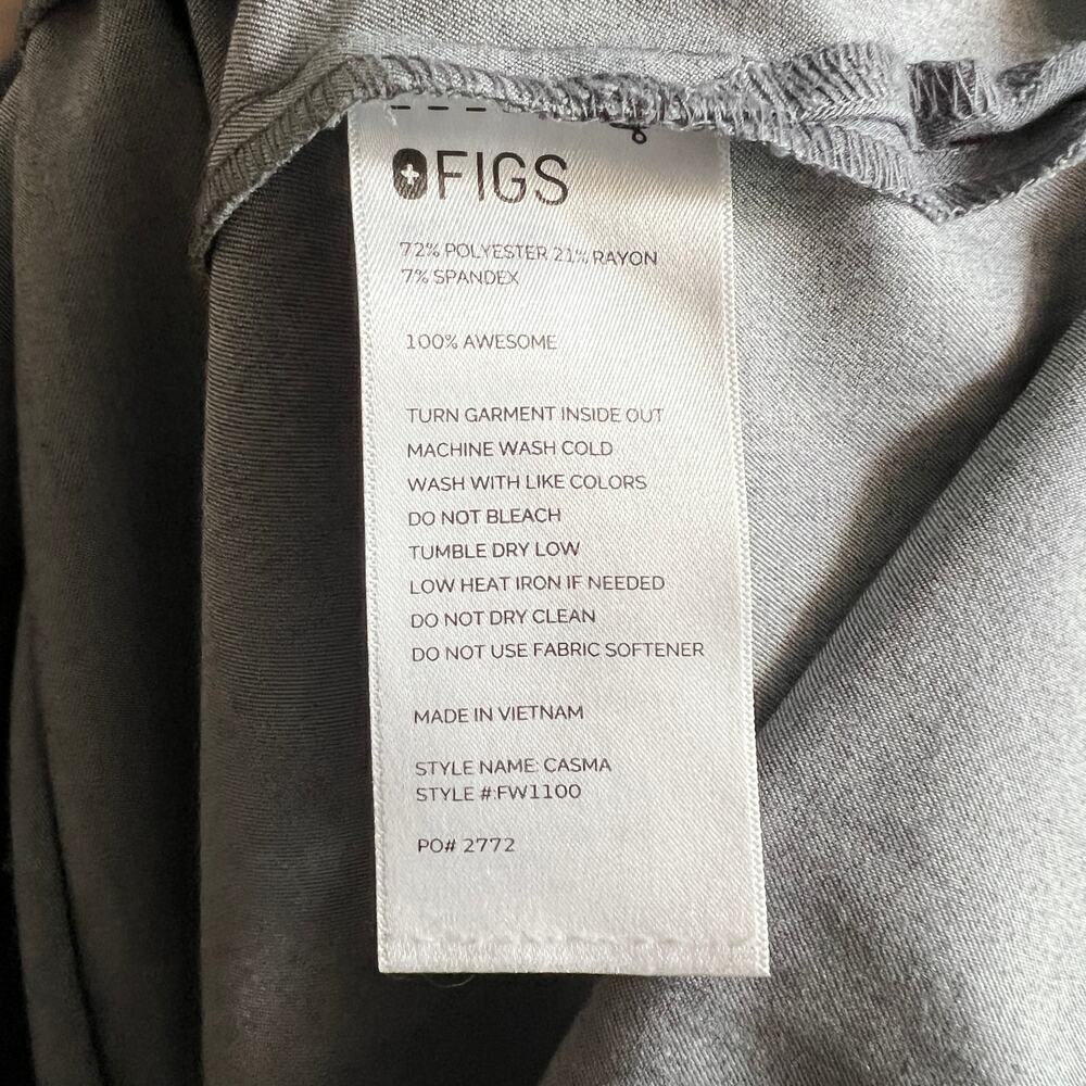 Figs Casma Scrub Top Women's XS Gray 3 Pocket Work Uniform V-neck Nurse Doctor - Picture 7 of 7